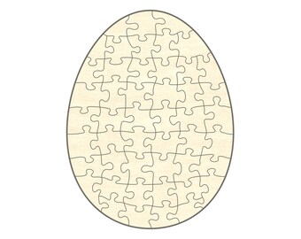 Blank egg puzzle, 29 x 38 cm, 48 pieces, wooden puzzle, puzzle, puzzle pieces, crafting, painting, designing, creative, decorating, event, Easter