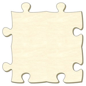 Blanko Holzpuzzle-Teil unendlich S, vierfache Größe, 10,2 x 10,2 cm, Puzzleteil aus Pappelsperrholz, zum Bemalen, Basteln, Gestalten