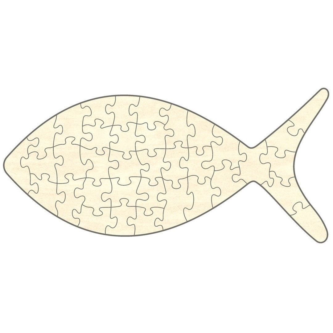 Blank Puzzle Fish, 70 X 32 Cm, 36 Pieces, Wooden Puzzle, Puzzle, Puzzle  Pieces, Crafts, Painting, Design, Creative, Decorating, Puzzles 