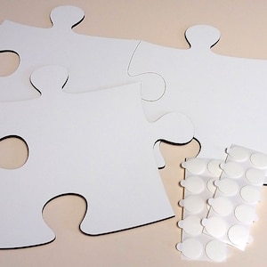 Blanko Holzpuzzle unendlich L, weiß, Set mit 12 Teilen, 23 x 23 cm, Puzzleteile aus 4 mm HDF, zum Bemalen, Basteln, Gestalten, kreativ
