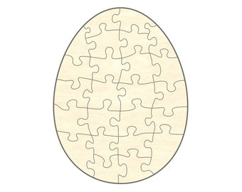Blank egg puzzle, 29 x 38 cm, 24 pieces, wooden puzzle, puzzle pieces, crafting, painting, designing, creative, decorating, event, Easter