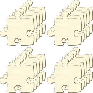 Blanko Holzpuzzle unendlich M, Set mit 20 Teilen, 11 x 11 cm, Puzzleteile aus Pappelsperrholz, zum Bemalen, Basteln, Gestalten, kreativ Bild 2