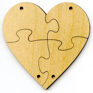 Wir-Puzzle Herz, 7 x 7 cm, 4 Teile, Holzpuzzle, Liebe, Freundschaft, Puzzel, Gestalten, Dekorieren, Geschenk, Überraschung, kreativ