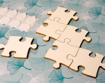 Blank wooden puzzle infinite S-N, set of 100 pieces, 6.7 x 4.8 cm, puzzle pieces made of poplar plywood, for painting, crafting, designing, creative