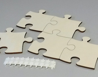 Blanko Holzpuzzle unendlich M, Set mit 10 Teilen, 11 x 11 cm, Puzzleteile aus Pappelsperrholz, zum Bemalen, Basteln, Gestalten, kreativ