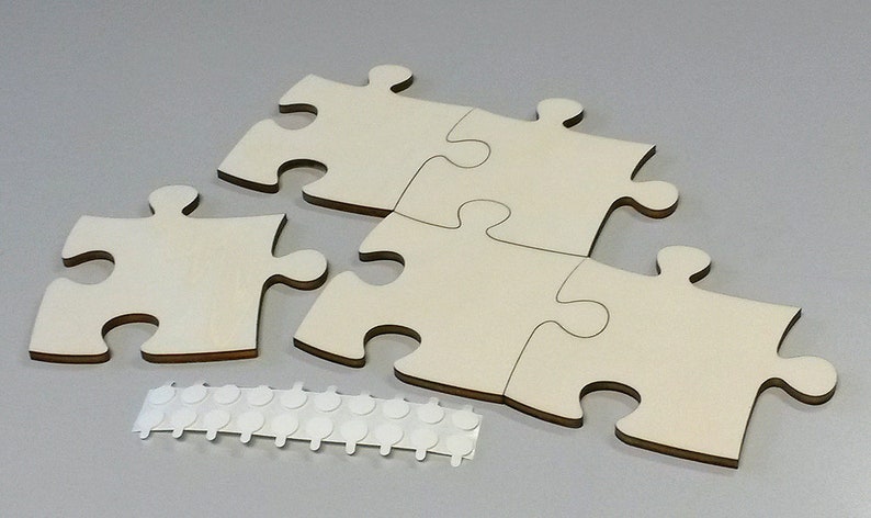 Blanko Holzpuzzle unendlich M, Set mit 20 Teilen, 11 x 11 cm, Puzzleteile aus Pappelsperrholz, zum Bemalen, Basteln, Gestalten, kreativ Bild 1