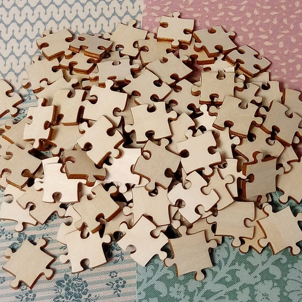 Streuteile Puzzleteile unendlich - Set 110 Teile, Dekorieren, Feier, Jubiläum, Hochzeit, Holzpuzzle, Basteln, Bemalen, Gestalten, kreativ