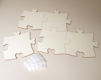 Blank wooden puzzle, infinity size L, heart nose, set of 12 pieces, 23 x 23 cm, puzzle pieces made of poplar plywood, for painting, crafting, and decorating