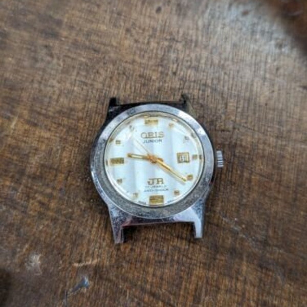 Gents Vintage Oris Junior EB-8461 17 Jewels Date Watch Parts Spares or Repair