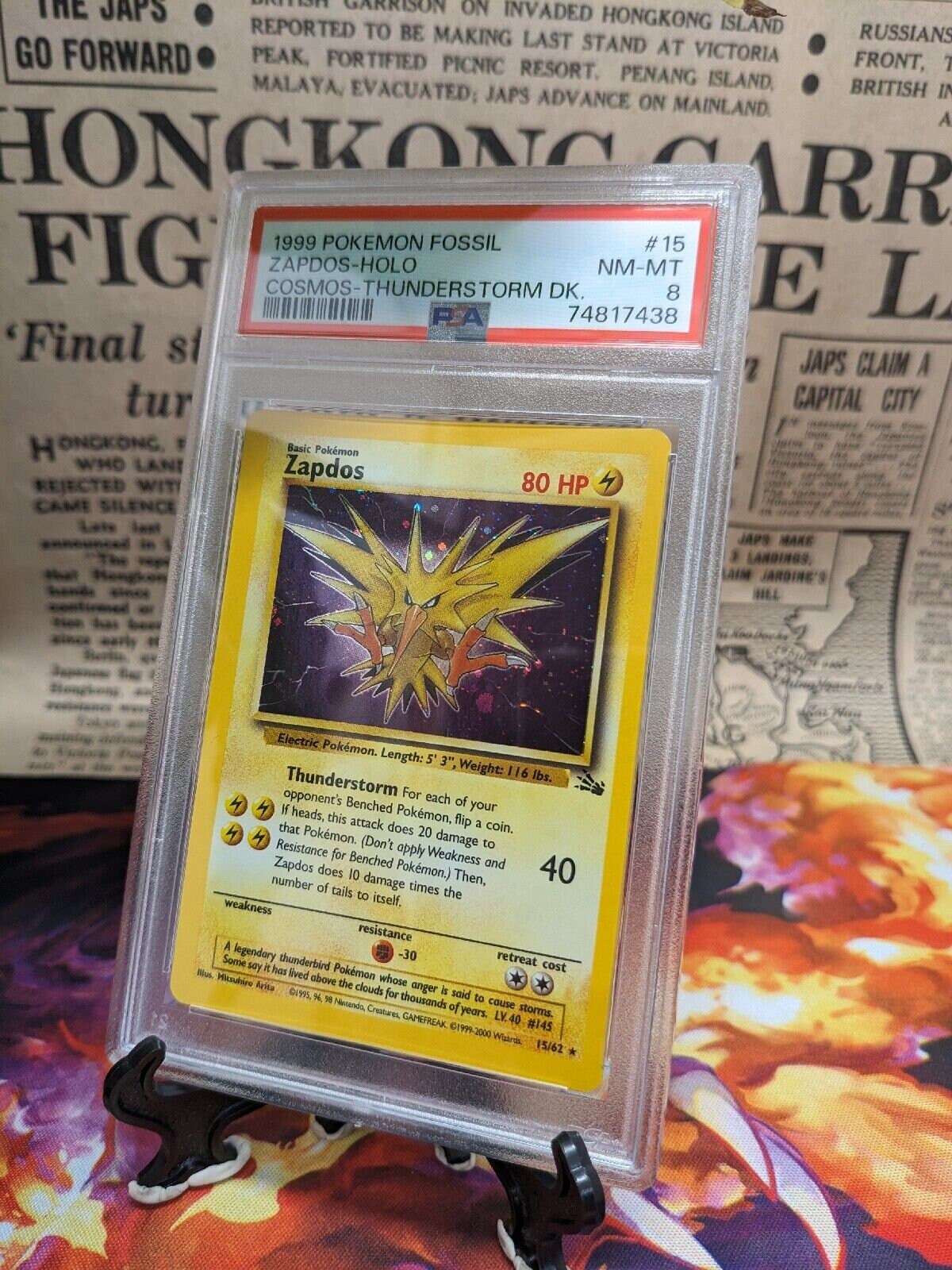 Zapdos 30/62 Fossil Set RARE Pokemon Card Non Holo