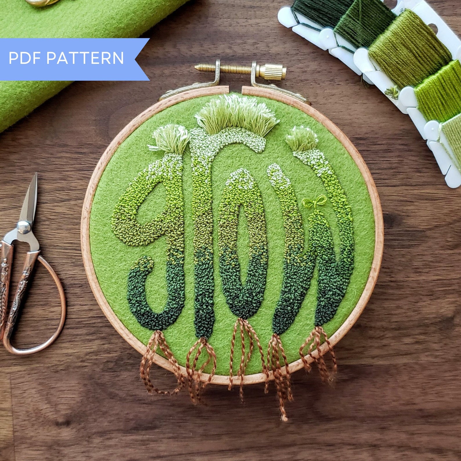 Grass Grows Greener PDF Stumpwork Embroidery Pattern | Beginner Hand ...