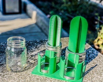 Mason Jar Lid & Ring Organizer - Canning Storage Station for Wide and Regular Mouth Mason Jars lids