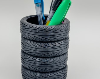 Tire Stack Pen Holder Pencil Holder Office Décor Desk Organizer Cup Automotive