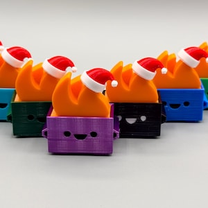 Dumpster Fire Desktop Display Office Decor Desk Decor Santa Hat Festive