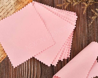 Gold And Silver Jewelry Cleaning Pink Color Soft Polishing Cloth Jewelry Care Cloth Used Double Side Cloth Diamond Polishing Cleaning Cloth