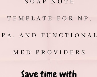 Functional Medicine SOAP Note Templates: NP Student Clinical Tools (Editable)