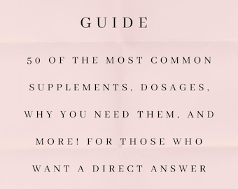 Guía de suplementos // Explicación de los 50 suplementos más comunes // Dosis, efectos secundarios y referencias médicas