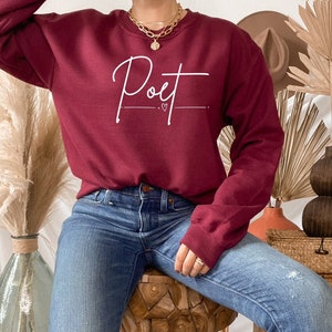 Poet sweatshirt, Literary shirt, Academia clothing, Dark academia aesthetic clothes, Poet gifts, Poetry shirt, Writer gifts, Writing shirt