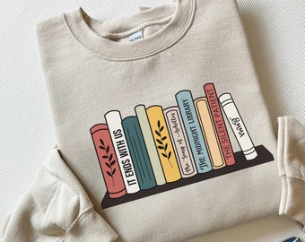 Custom bookshelf sweatshirt, Booktok merch Personalized books sweater, Custom reader sweatshirt, Book lover gift, Personalized gift