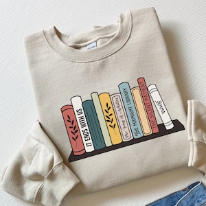 Custom bookshelf sweatshirt, Booktok merch Personalized books sweater, Custom reader sweatshirt, Book lover gift, Personalized gift