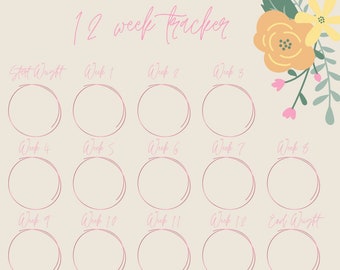 Flower Design Instagram 12 Week Weightloss Tracker