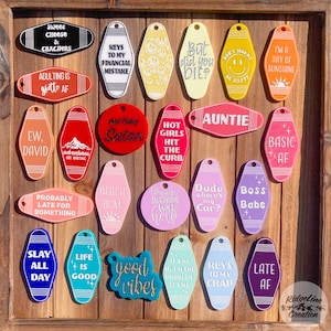 Retro motel keychains, cute motel keychains, motel keychains funny, vintage keychains, custom keychain, personalized keychain