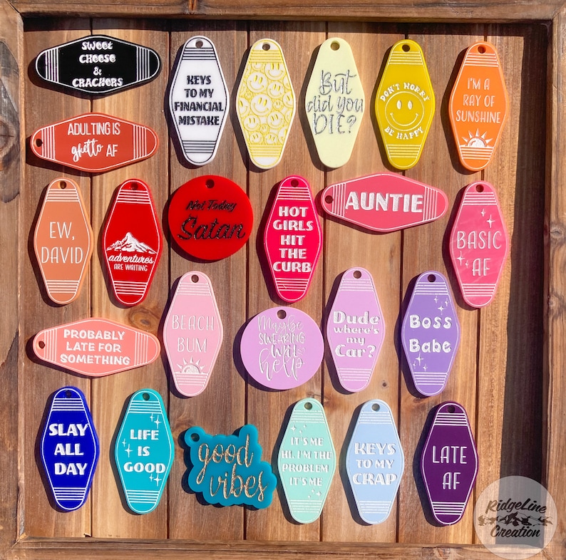 Retro Motel Keychains, Cute Motel Keychains, Motel Keychains Funny