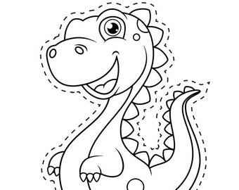 20 Dinosaurier-Scheren-Skills-Aktivitäten. Druckbare Dinosaurier Aktivität. Schneidepraxis im Vorschulalter