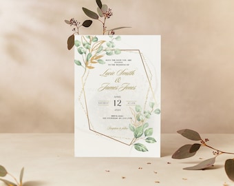 Hochzeitseinladungsvorlage, Save The Date, Hochzeitseinladung, druckbare Einladung, bearbeitbare Einladungen, digitale Einladung