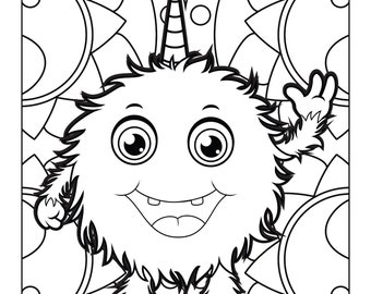 24 Mandala Monster Malvorlagen, Mandala Monster Pintable, Malaktivitäten, druckbare Malseiten, digitaler Download