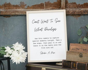 Hochzeit Einwegkamera Schild Vorlage, Can't Hair Print, Kamera Anleitung, minimalistisches Hochzeitsschild, bearbeitbare Vorlage