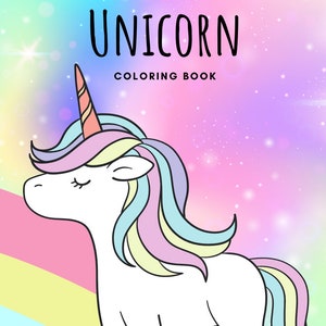 Pacchetto da 40 pagine di pagine da colorare di unicorni per bambini. Scaricamento digitale