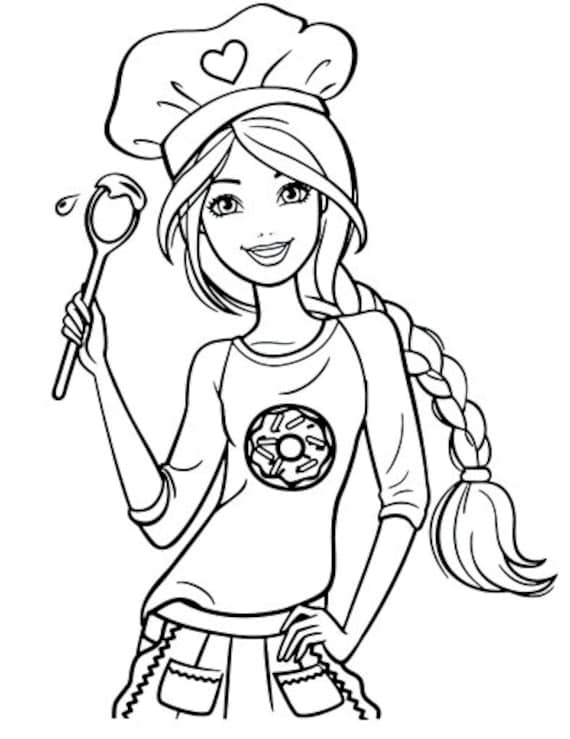 30 Page Bundle of Barbie Colouring Pages for Kids. Digital Download 