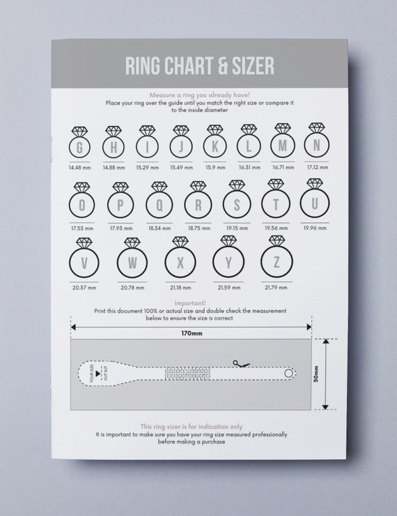 Printable Ring Sizer, Ring Size Finder