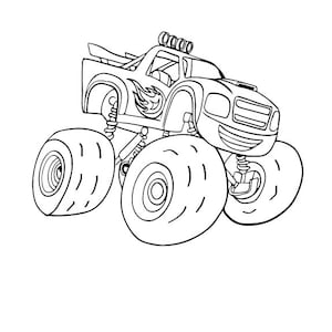 20 Page Bundle of Monster Trucks Colouring Pages for Kids. Digital Download
