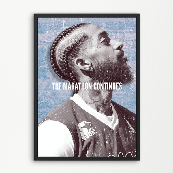 NIPSEY HUSSLE Affiche Street Motivational Poster Hommage à The Legend West Coast LA Rapper Cadeau pour petit ami, hommes, chambre, mancave, gymnase