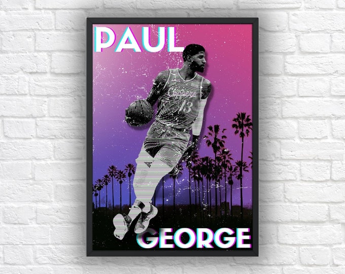 Paul George Poster 'PG13' Poster Street NBA Poster Pop Art Basketball Prints for Kids, Men, Bedroom, Mancave, Office, Gym