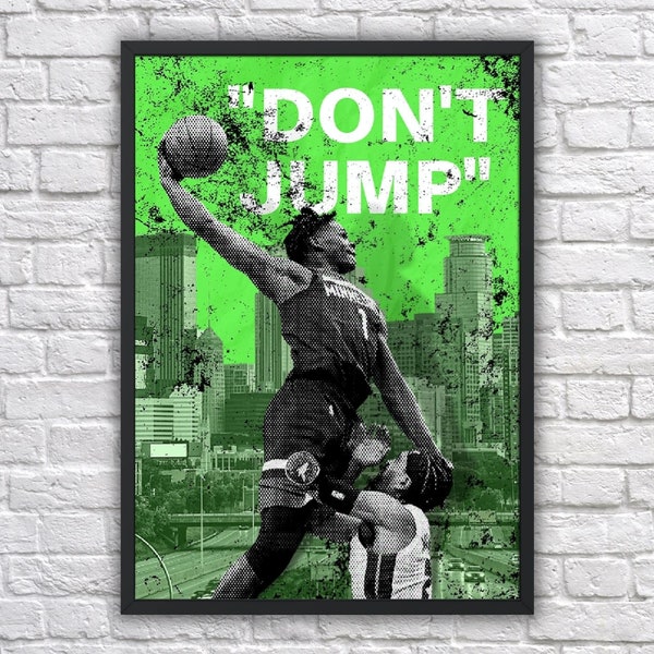 Anthony Edwards Poster Minnesota Timberwolves Street NBA Wall Art Decor Basketball Prints for Kids, Men, Bedroom, Mancave, Office, Gym