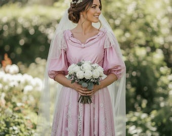 One-of-a-Kind 1930's Pink Ball Gown - Unique Wedding Dress | Size 8
