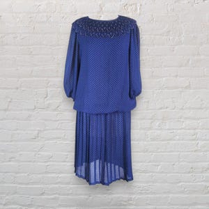 Vintage Pleated Summer Dress from the 80s, Size 10 | Stylish Retro Fashion