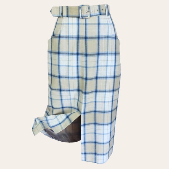 Vintage Check Midi Skirt