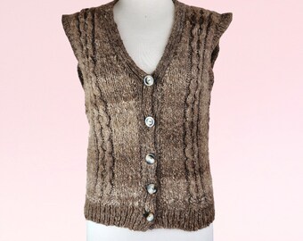 Retro Wool Vest Boho Vibes Handknit and Vintage Inspired