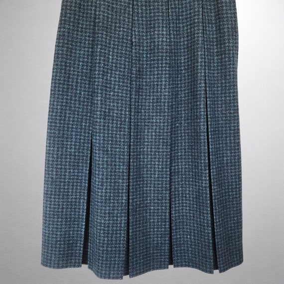 1960s Vintage Blue Tweed Box Pleat Skirt Size 12 Retro Winter Fashion Etsy