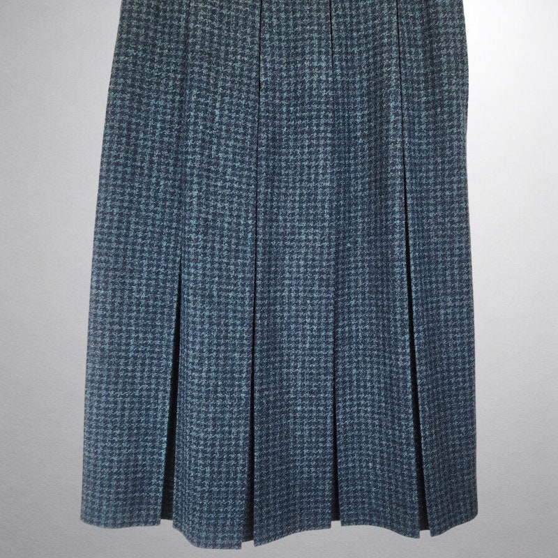 Blue English Embroidery Pleated Skirt & its panty