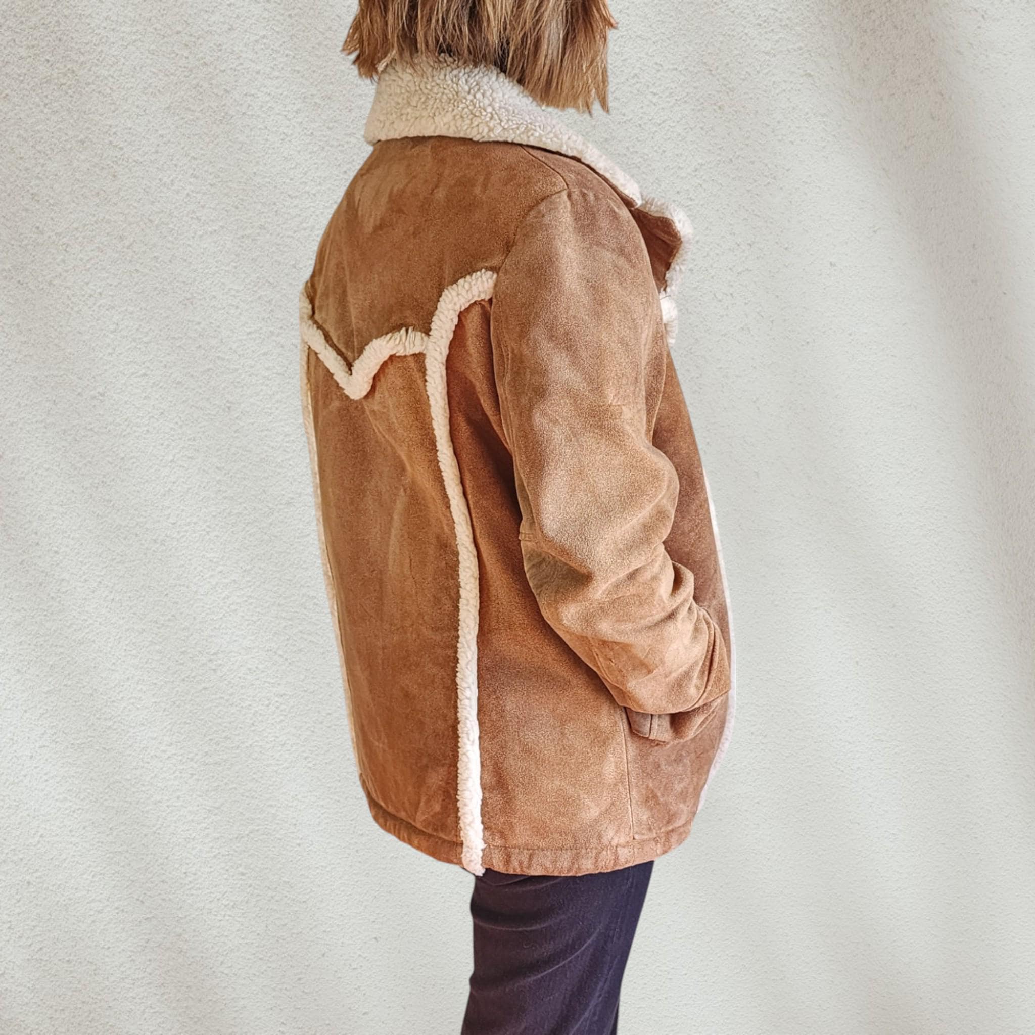 ジャケット・アウター 70s Vintage Suede P/O Western Jacket Men's 1970s Vintage Suede Leather Jacket With Faux Fur Lining