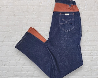 Vintage Vibes Alert: 1970s Blue Denim Flare Jeans, Size 14, Brand New