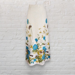 1970s Vintage Floral Boho Hippie Maxi Skirt, Size 10 | Retro Summer Fashion Statement