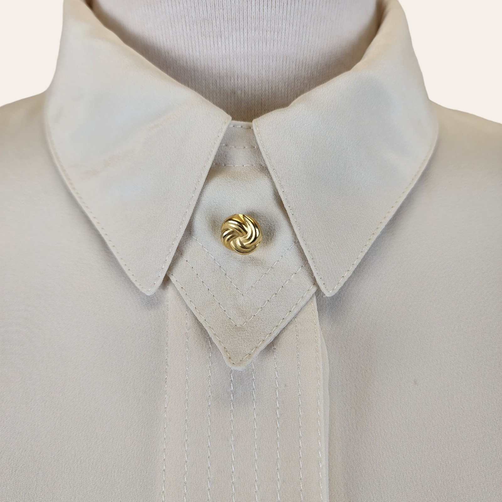 Vintage cotton cream print shirt... L ^^^ main image 1