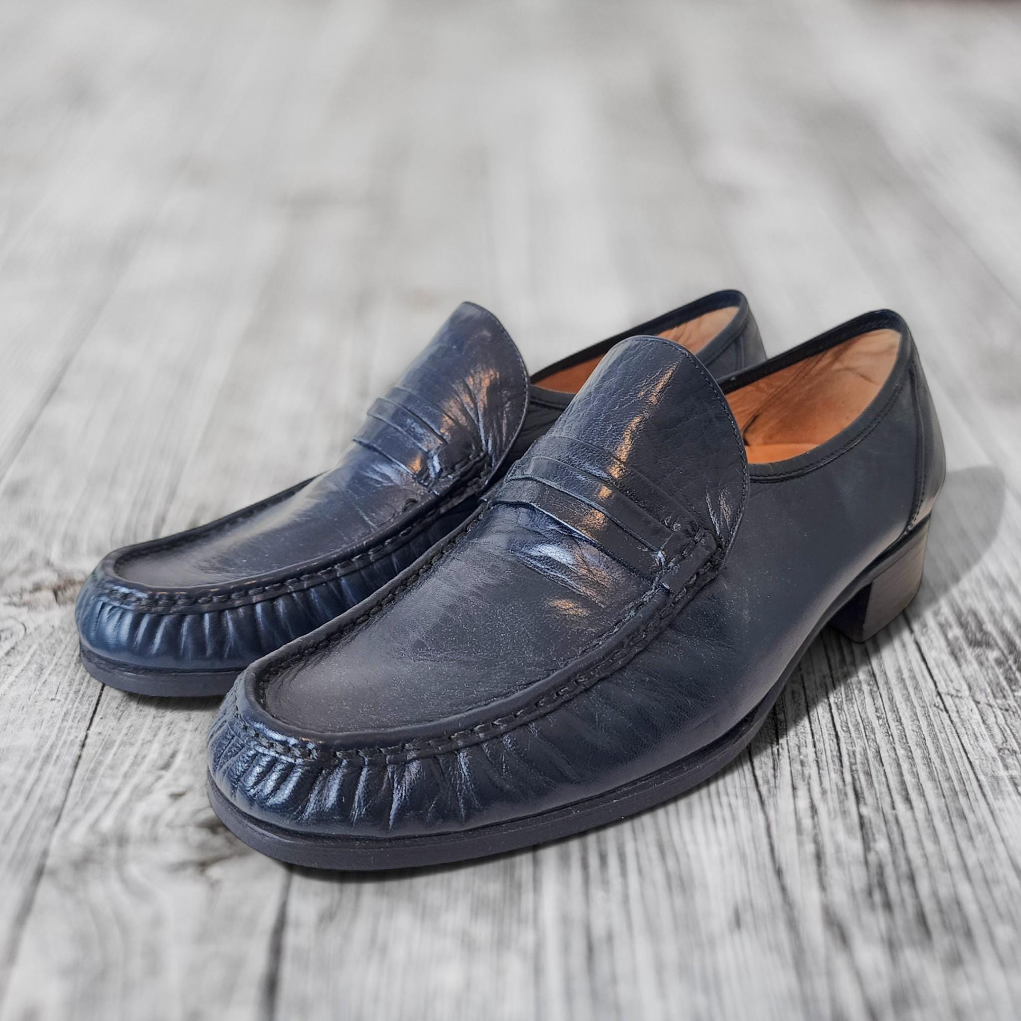 Vintage NEW Brassboot Spain Mens 7 Black Leather Loafer Dress Shoes Sandals NOS CLOTHIER & SONS | @labottegardiane Stay cool and stylish  main image 3