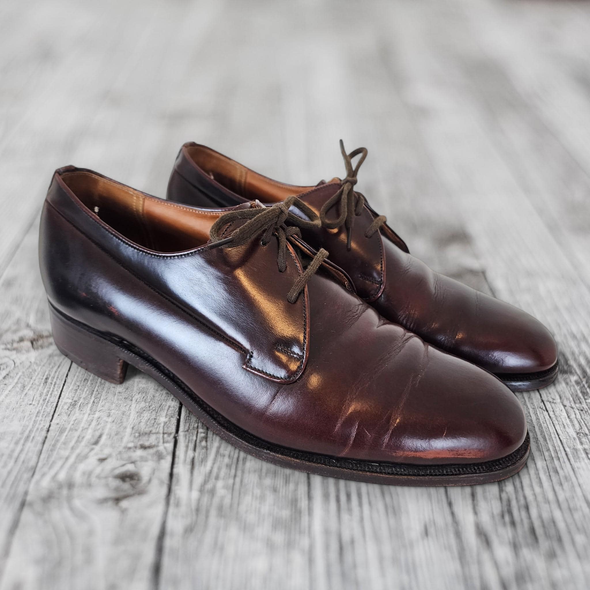 Vintage Church's Leather Derby Shoes: English Made, Size 7.5 UK